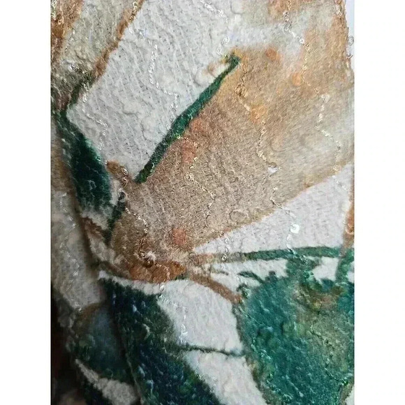 Alfred Dunner Ladies Fall Open Jacket Size 20W Sequined Lined Floral Print - Picture 3 of 10